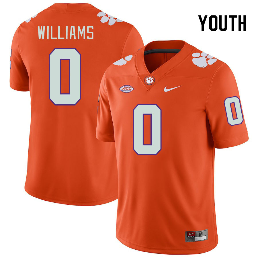 Youth #0 Antonio Williams Clemson Tigers College Football Jerseys Stitched-Orange